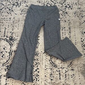 Gray women’s flared slit leggings
